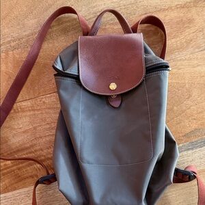 Longchamp Brown and Gray Backpack